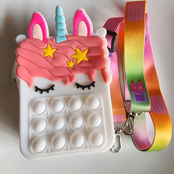 Unicorn Pop It Kids Bag - White and Pink - Picture 4 of 7